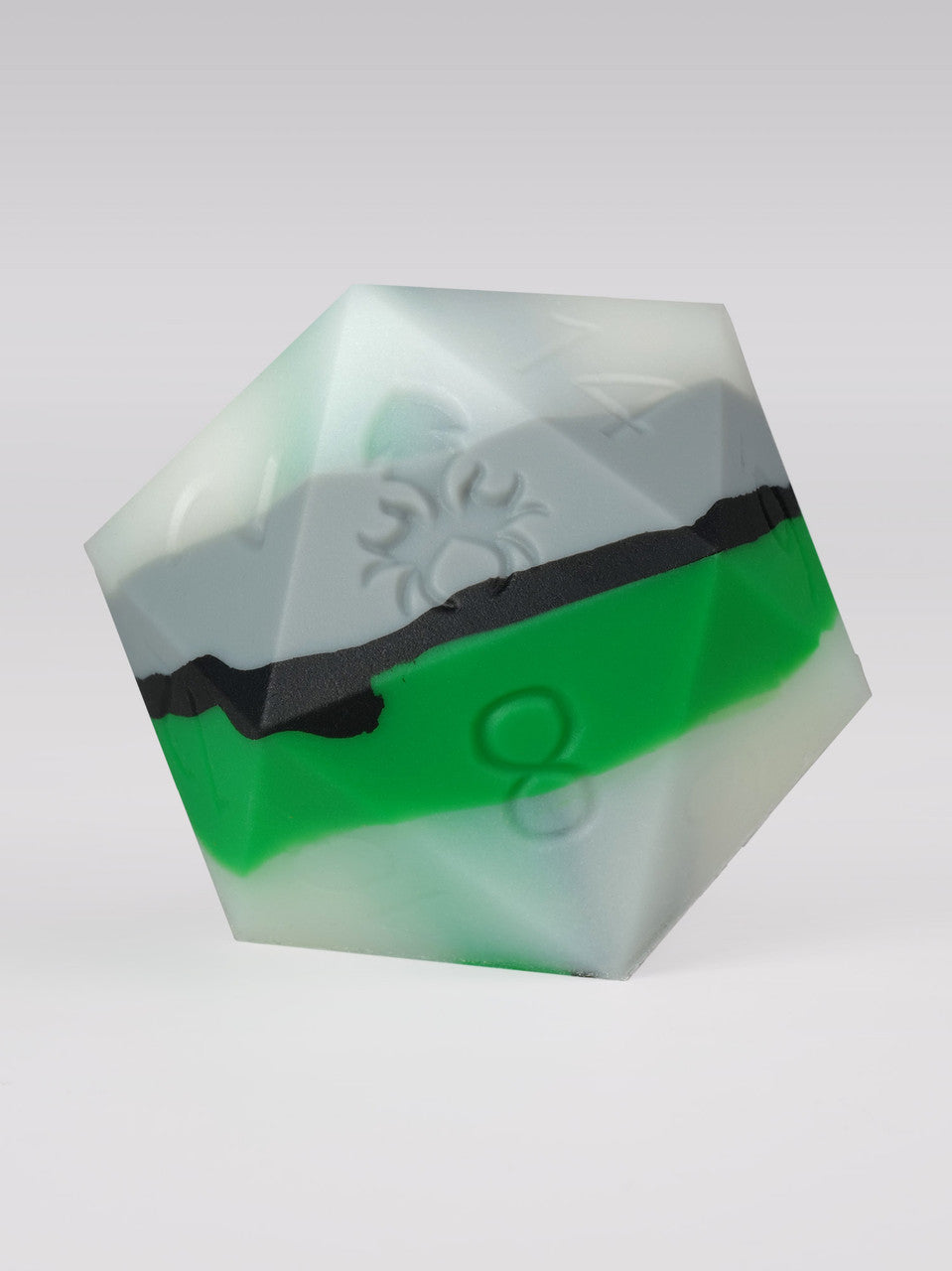 Green/Grey Glow in the Dark 50mm Silicone D20